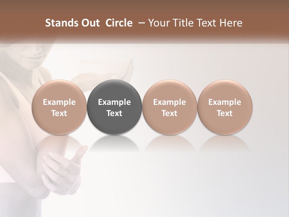 A Woman Holding A Cup Of Coffee In Her Hand PowerPoint Template
