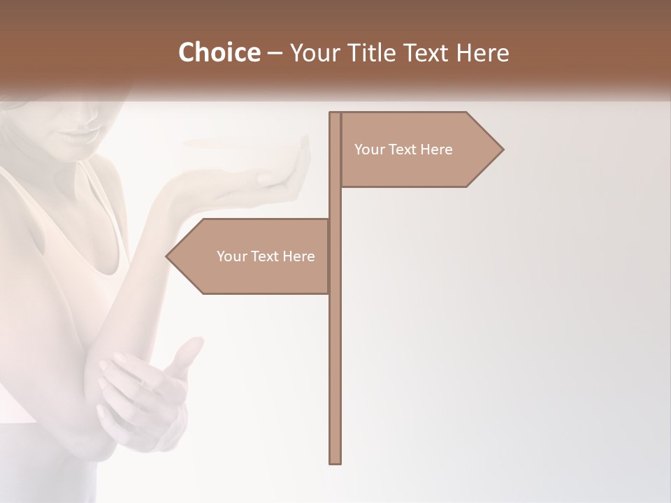 A Woman Holding A Cup Of Coffee In Her Hand PowerPoint Template