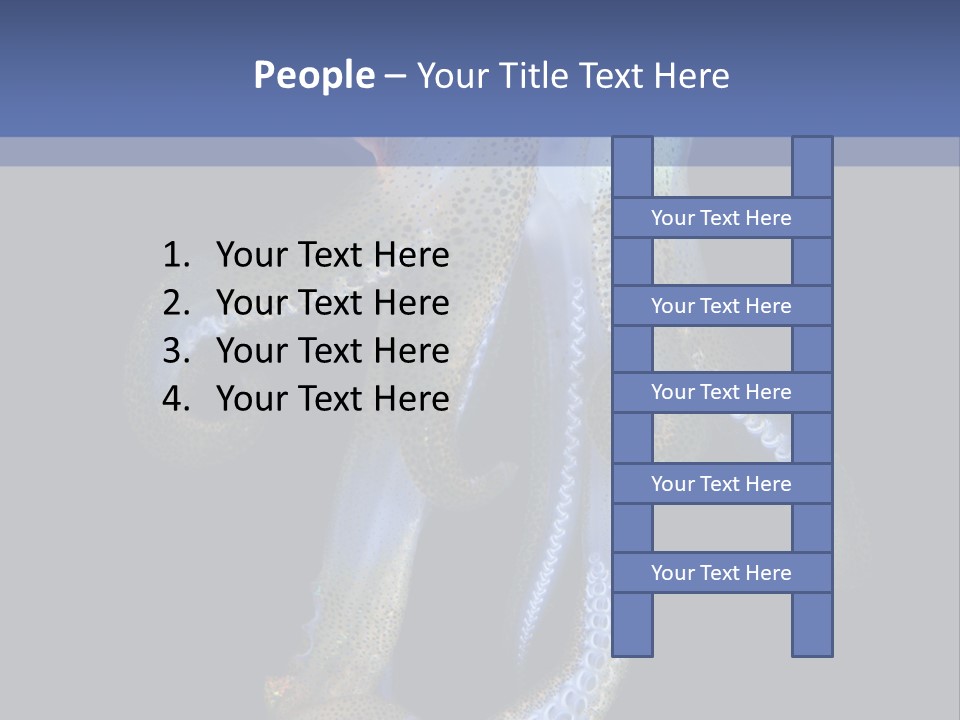 An Octopus With Blue Eyes Is Shown In This Powerpoint Presentation PowerPoint Template