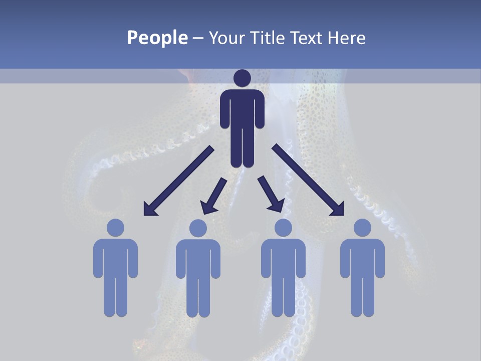 An Octopus With Blue Eyes Is Shown In This Powerpoint Presentation PowerPoint Template