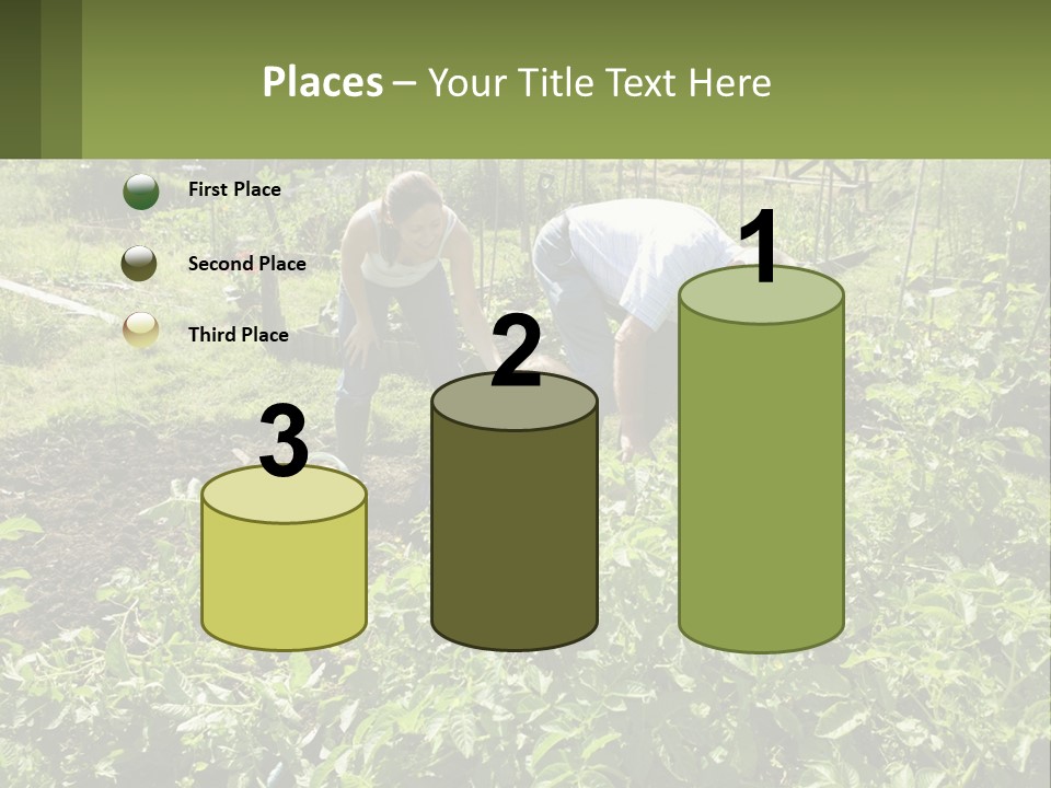 A Man And Woman Tending To A Child In A Garden PowerPoint Template