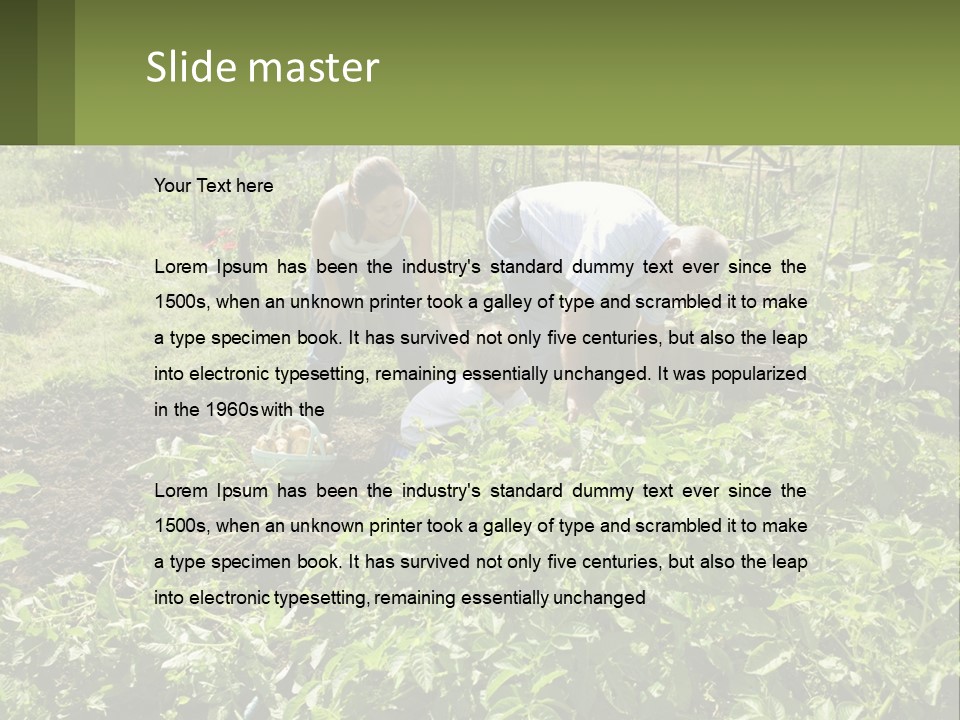 A Man And Woman Tending To A Child In A Garden PowerPoint Template