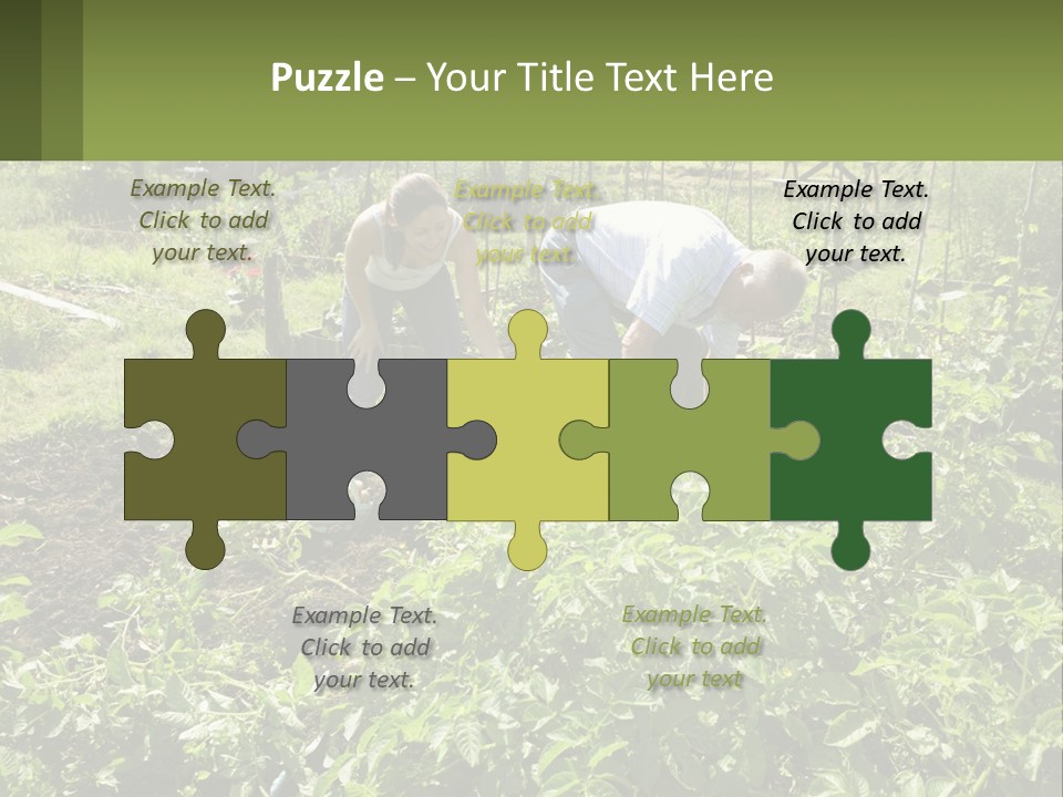 A Man And Woman Tending To A Child In A Garden PowerPoint Template