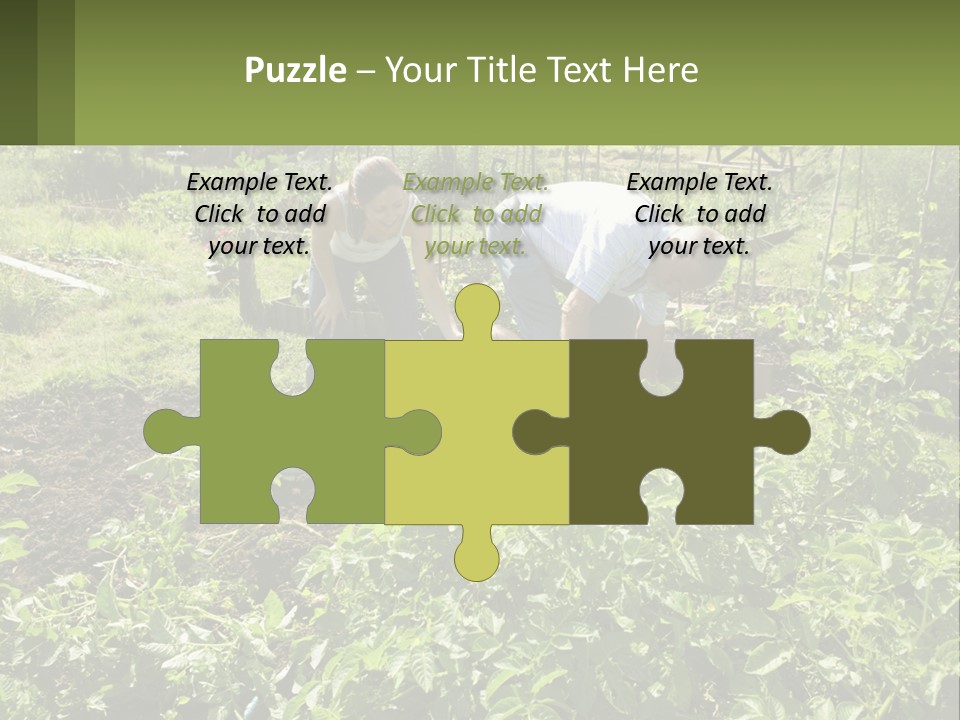 A Man And Woman Tending To A Child In A Garden PowerPoint Template