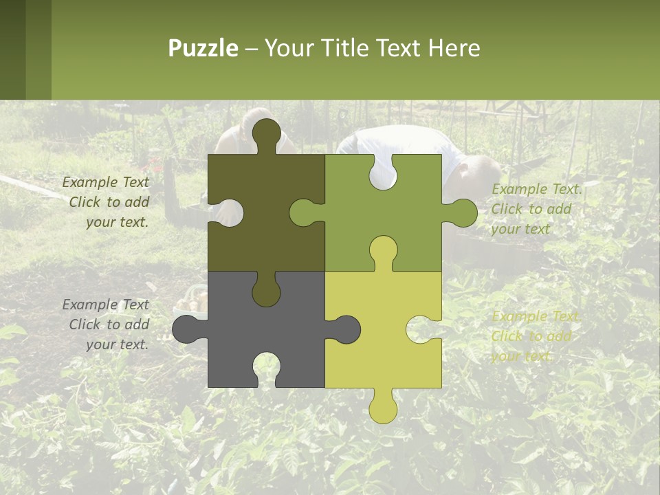 A Man And Woman Tending To A Child In A Garden PowerPoint Template