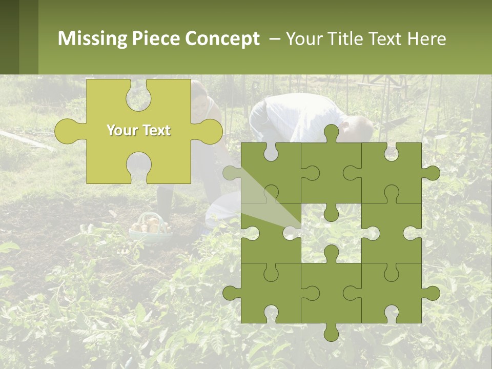 A Man And Woman Tending To A Child In A Garden PowerPoint Template