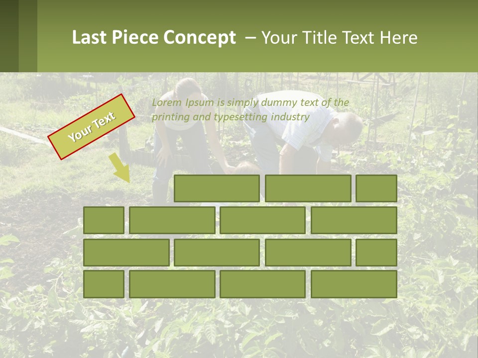 A Man And Woman Tending To A Child In A Garden PowerPoint Template