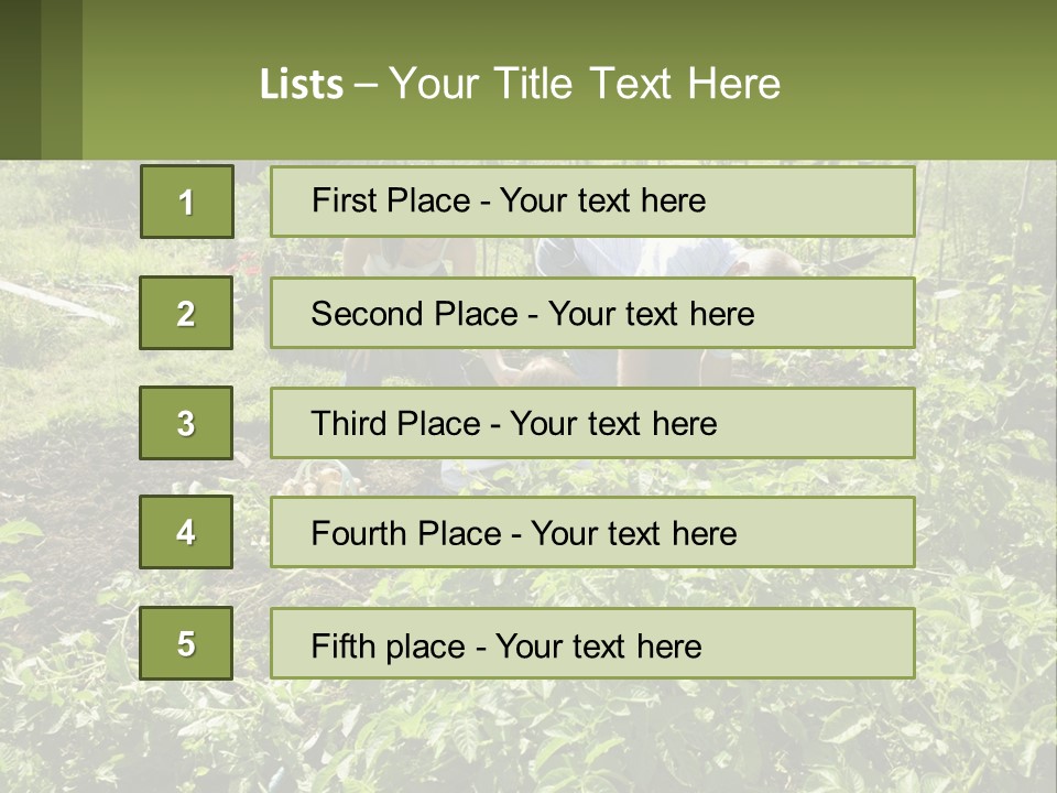 A Man And Woman Tending To A Child In A Garden PowerPoint Template