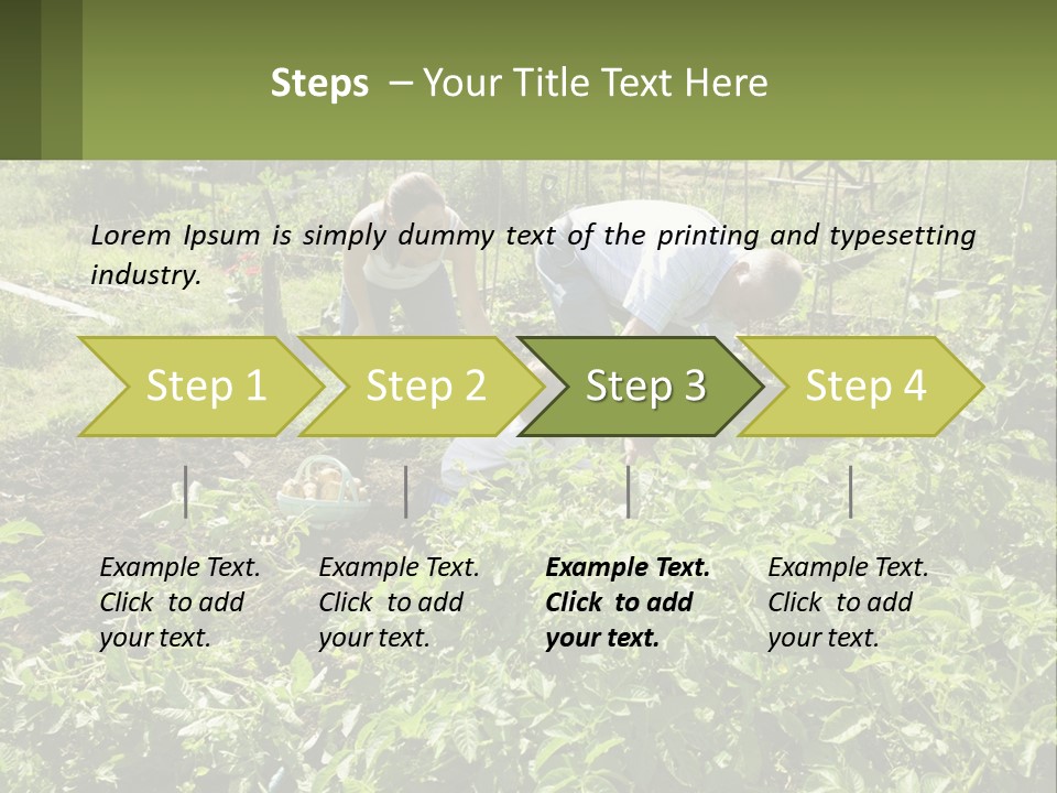 A Man And Woman Tending To A Child In A Garden PowerPoint Template