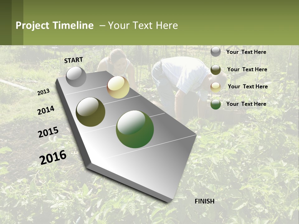 A Man And Woman Tending To A Child In A Garden PowerPoint Template