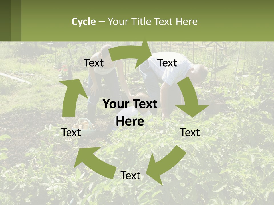 A Man And Woman Tending To A Child In A Garden PowerPoint Template