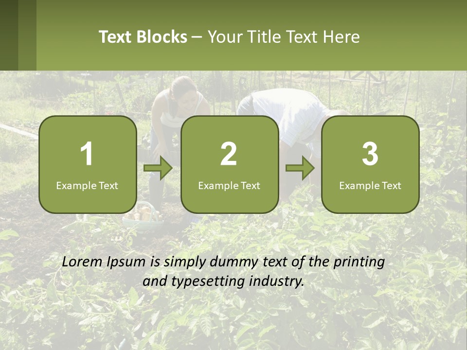 A Man And Woman Tending To A Child In A Garden PowerPoint Template