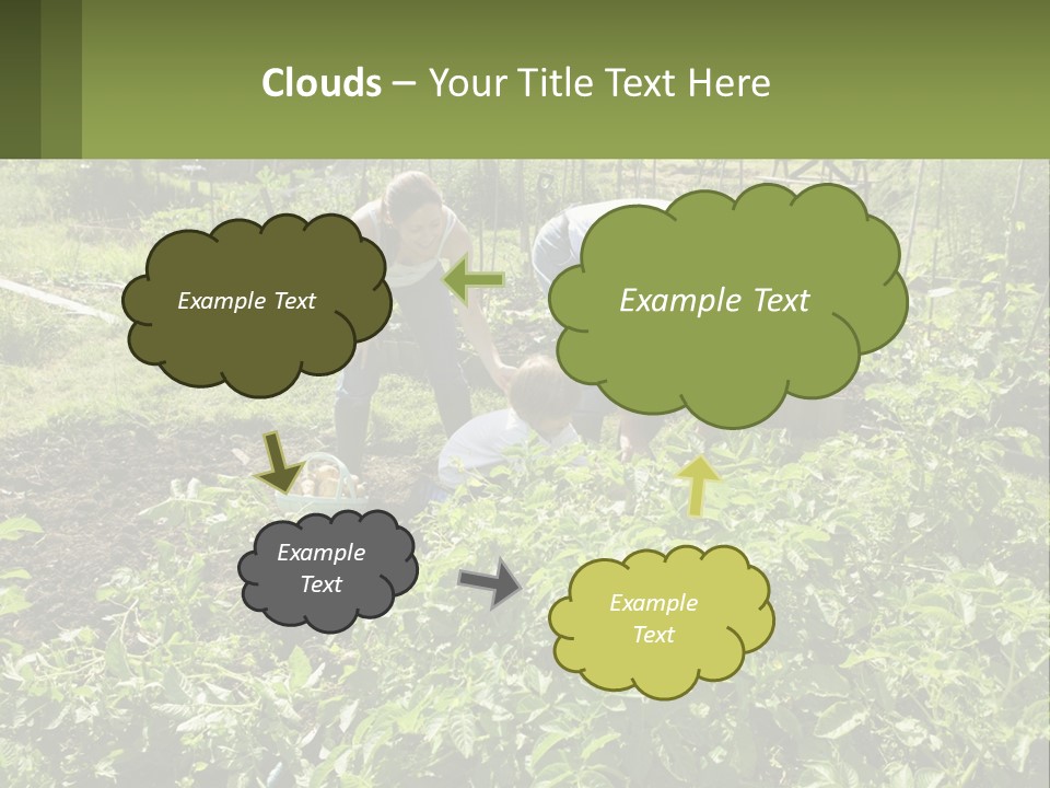 A Man And Woman Tending To A Child In A Garden PowerPoint Template