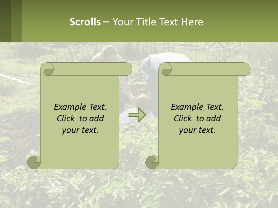 A Man And Woman Tending To A Child In A Garden PowerPoint Template