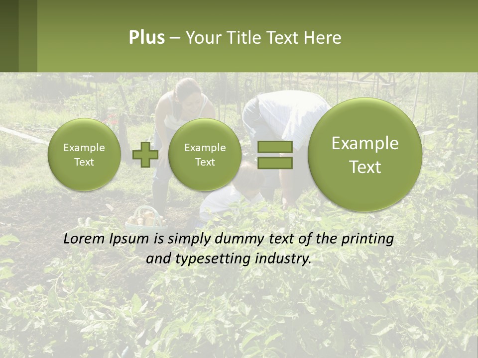 A Man And Woman Tending To A Child In A Garden PowerPoint Template