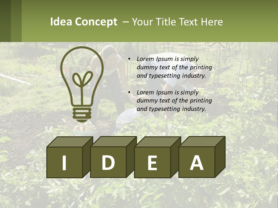 A Man And Woman Tending To A Child In A Garden PowerPoint Template