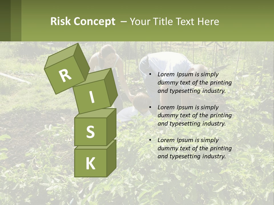 A Man And Woman Tending To A Child In A Garden PowerPoint Template