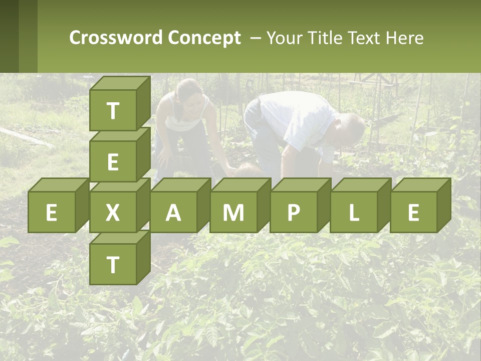 A Man And Woman Tending To A Child In A Garden PowerPoint Template