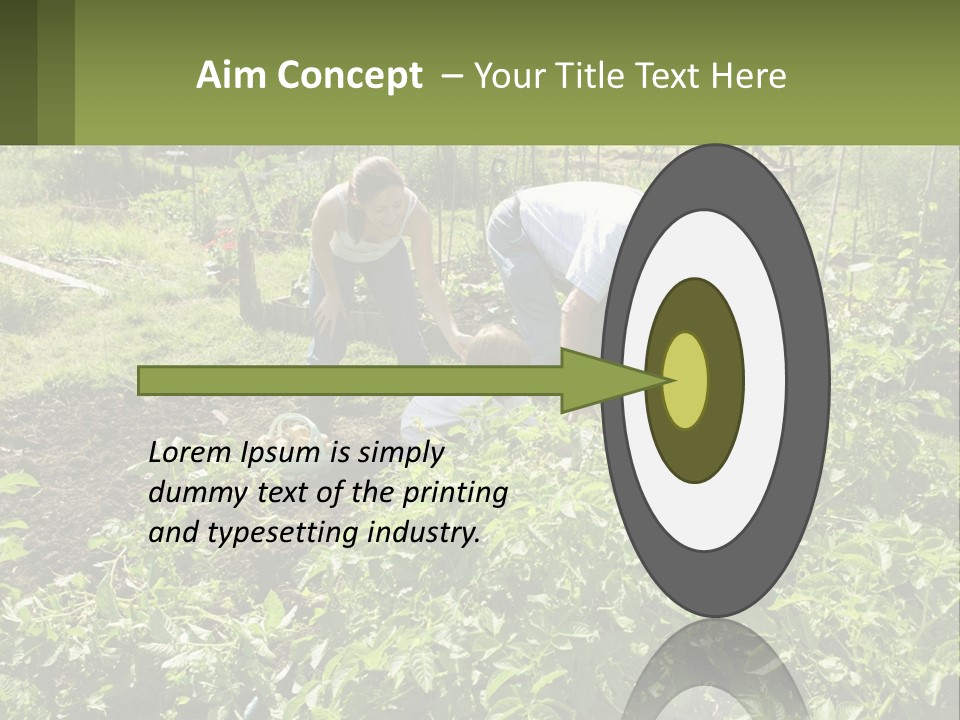 A Man And Woman Tending To A Child In A Garden PowerPoint Template