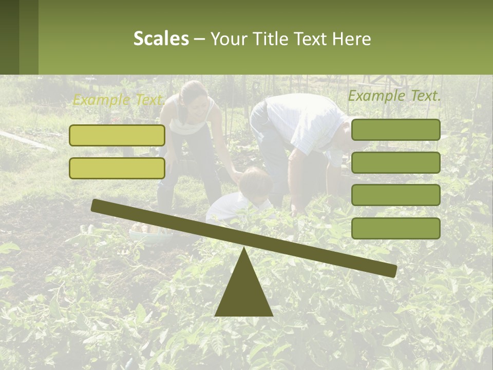 A Man And Woman Tending To A Child In A Garden PowerPoint Template