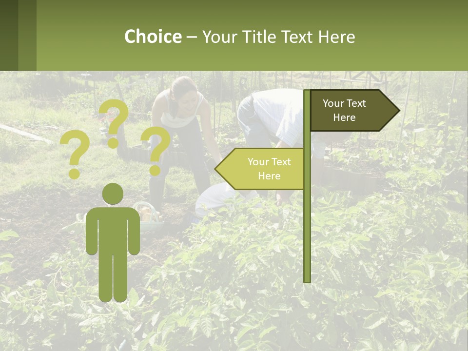 A Man And Woman Tending To A Child In A Garden PowerPoint Template