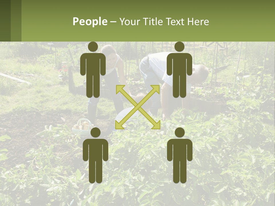 A Man And Woman Tending To A Child In A Garden PowerPoint Template