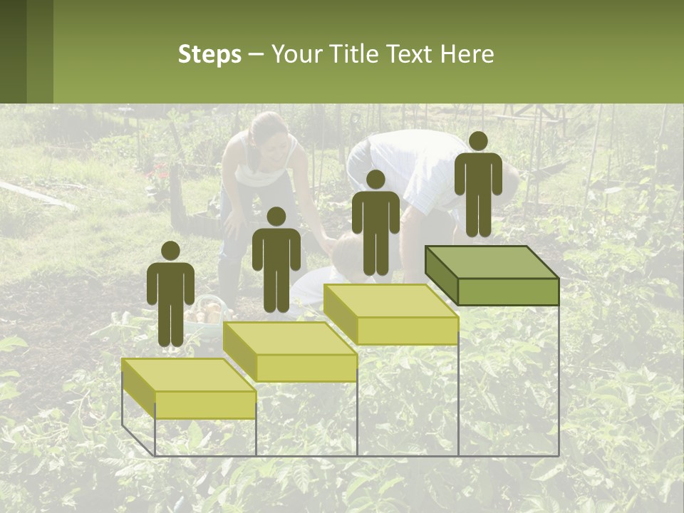 A Man And Woman Tending To A Child In A Garden PowerPoint Template