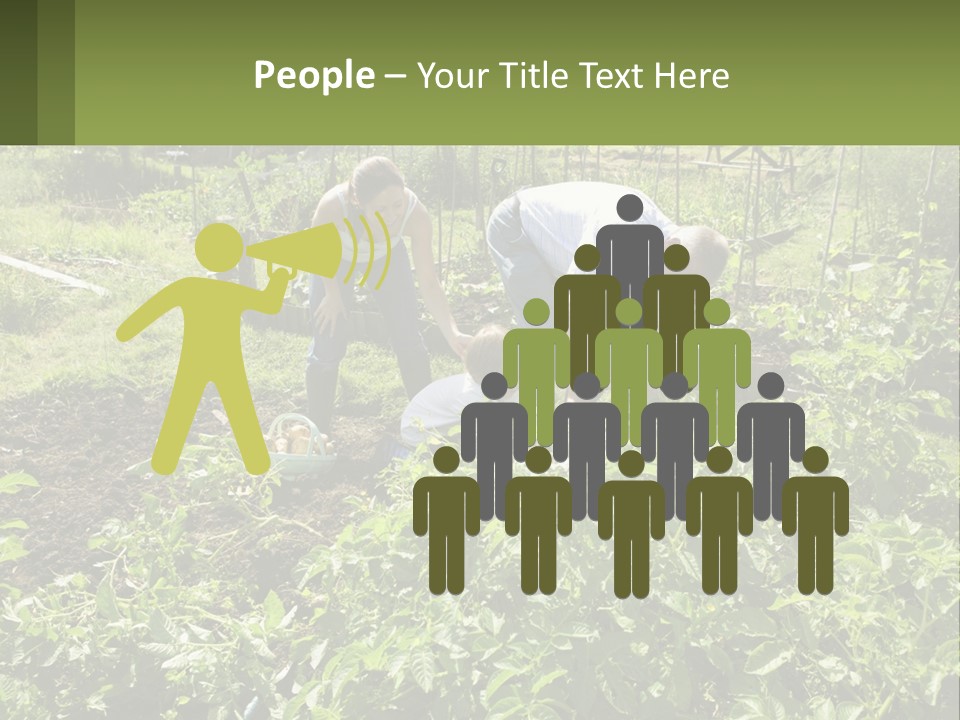 A Man And Woman Tending To A Child In A Garden PowerPoint Template