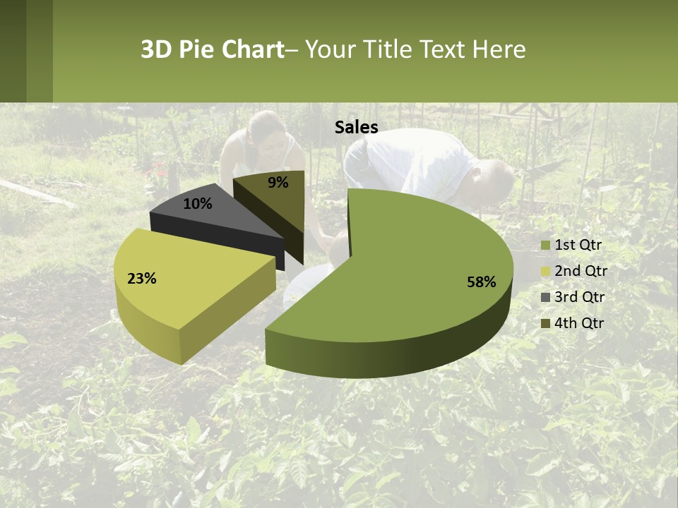 A Man And Woman Tending To A Child In A Garden PowerPoint Template