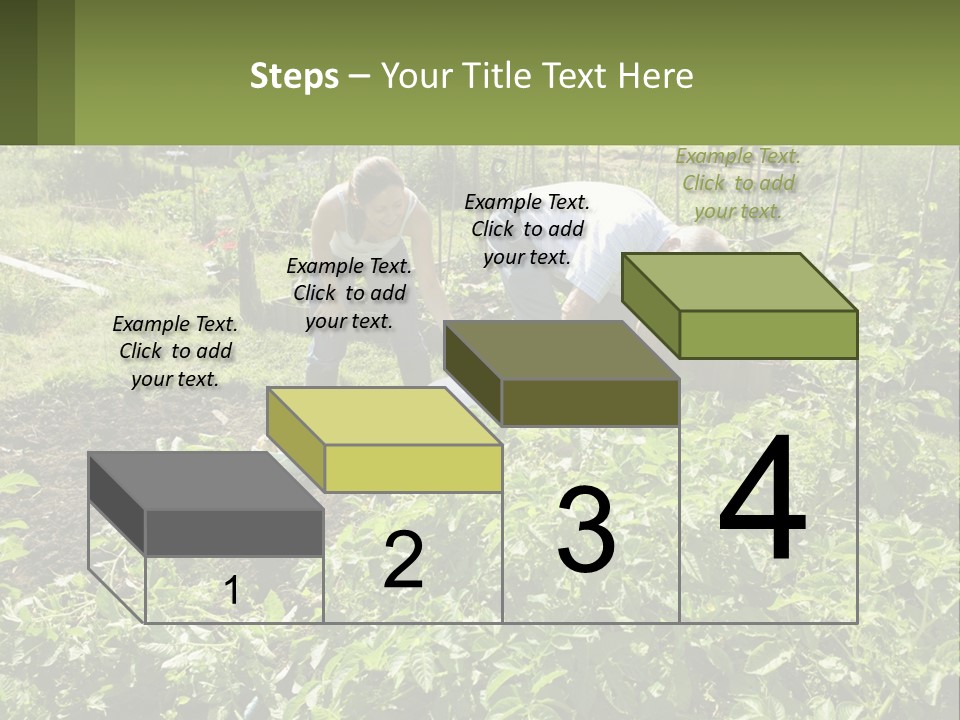 A Man And Woman Tending To A Child In A Garden PowerPoint Template