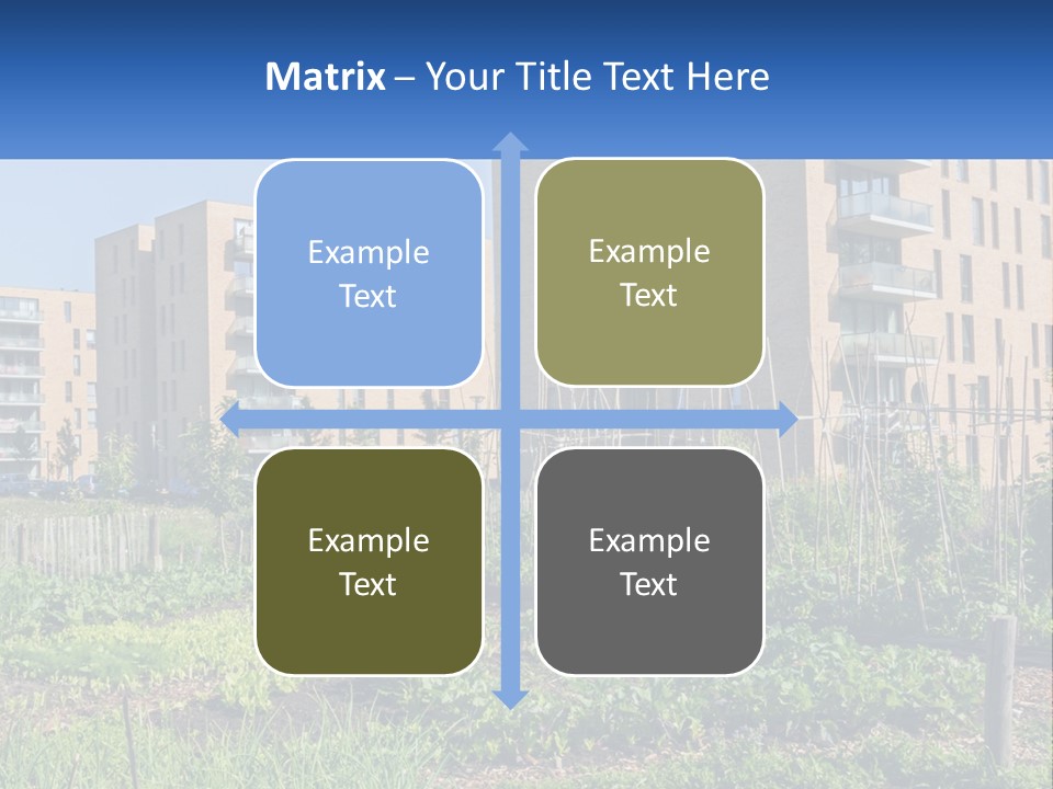 An Urban Garden In Front Of A Building PowerPoint Template