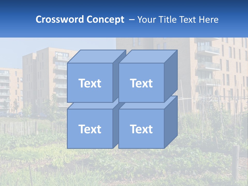 An Urban Garden In Front Of A Building PowerPoint Template