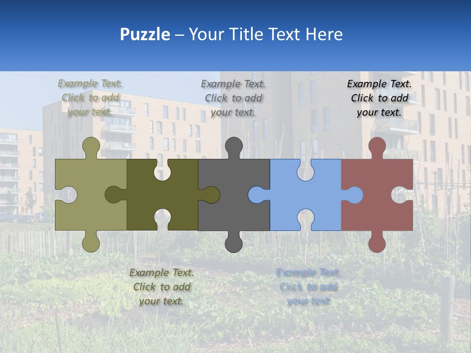 An Urban Garden In Front Of A Building PowerPoint Template