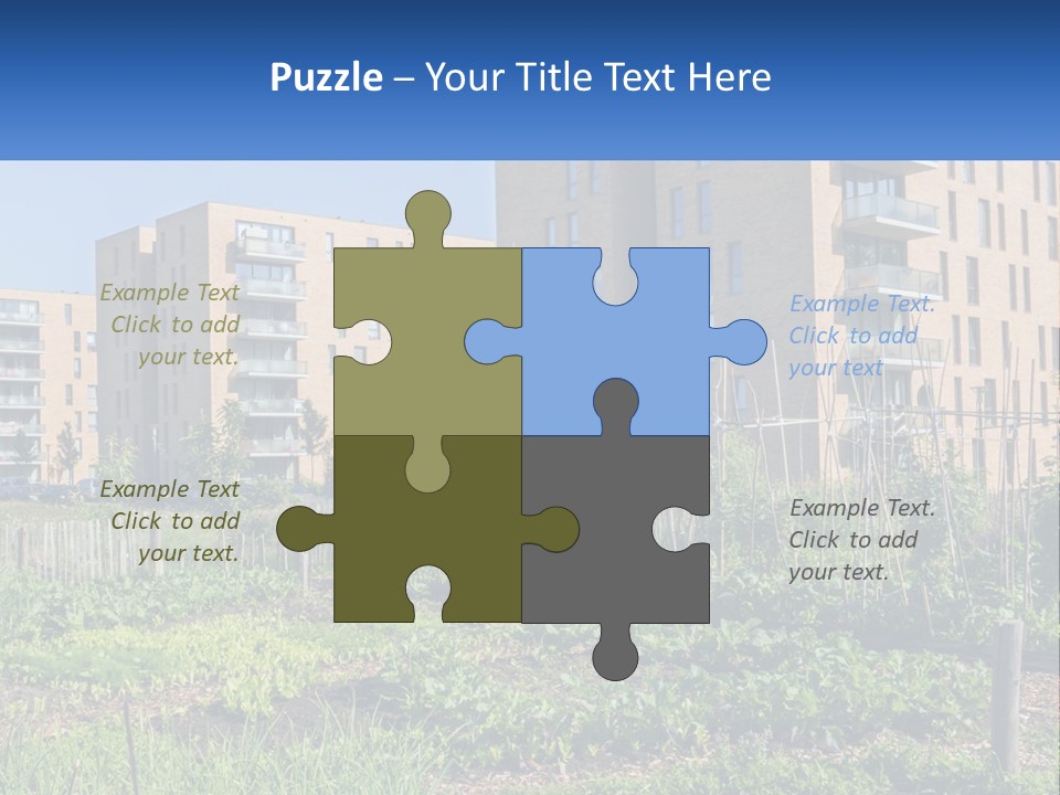 An Urban Garden In Front Of A Building PowerPoint Template