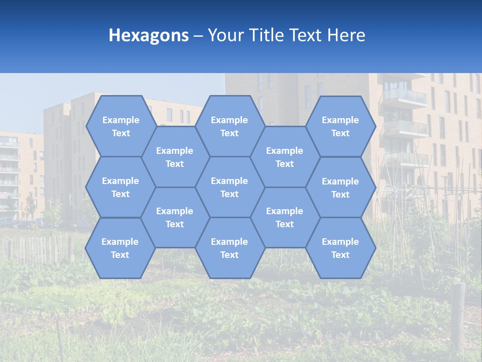 An Urban Garden In Front Of A Building PowerPoint Template