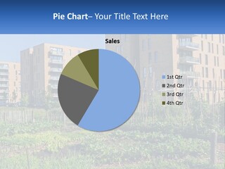 An Urban Garden In Front Of A Building PowerPoint Template