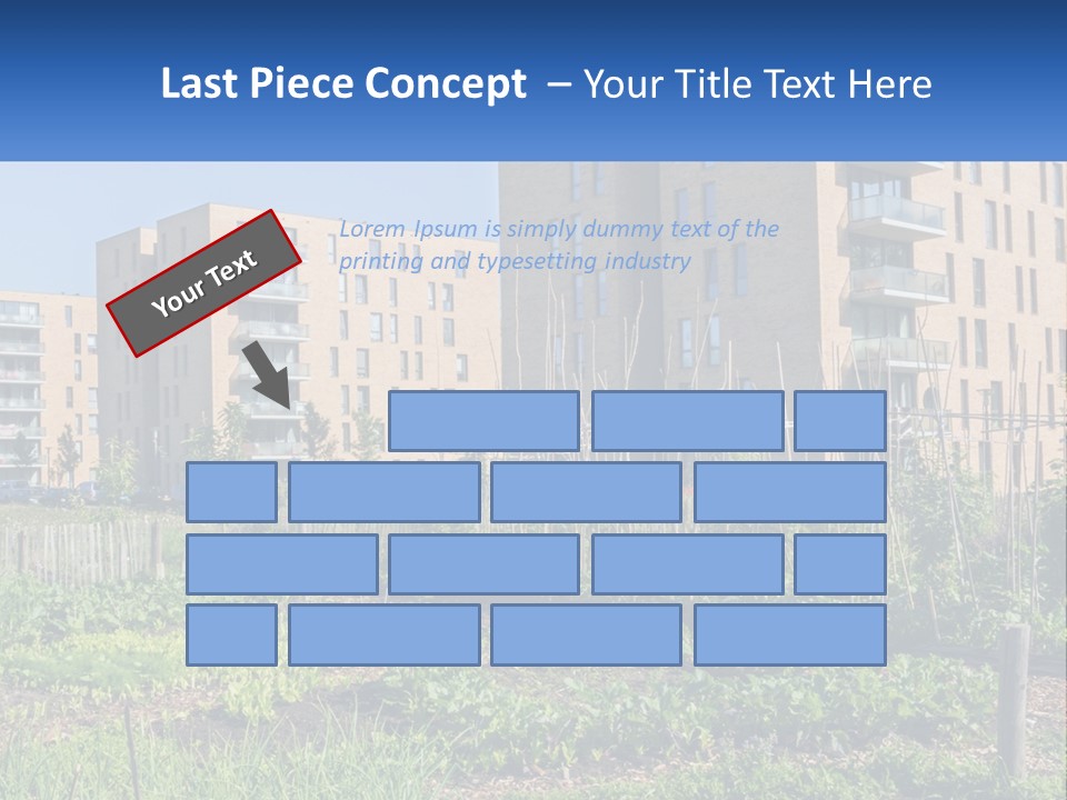 An Urban Garden In Front Of A Building PowerPoint Template