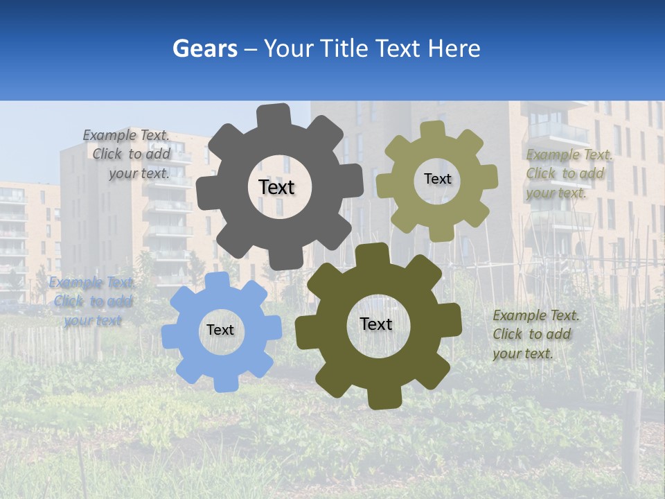 An Urban Garden In Front Of A Building PowerPoint Template