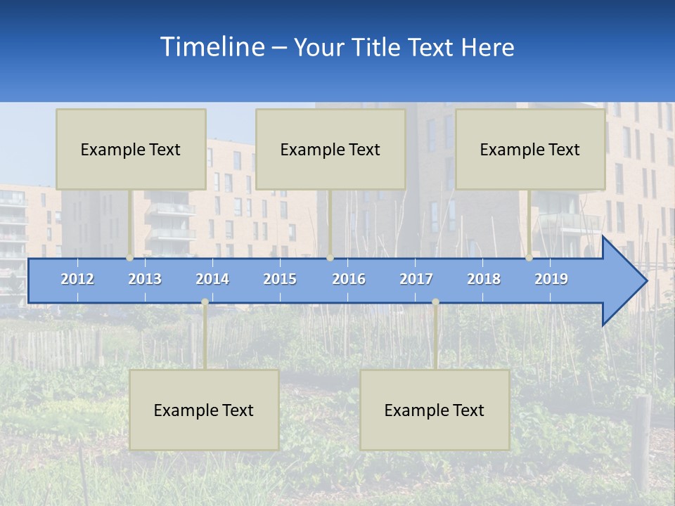 An Urban Garden In Front Of A Building PowerPoint Template