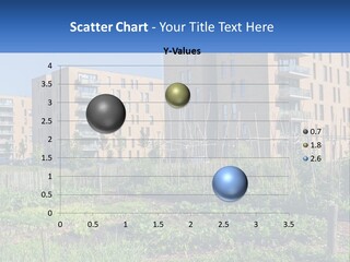 An Urban Garden In Front Of A Building PowerPoint Template