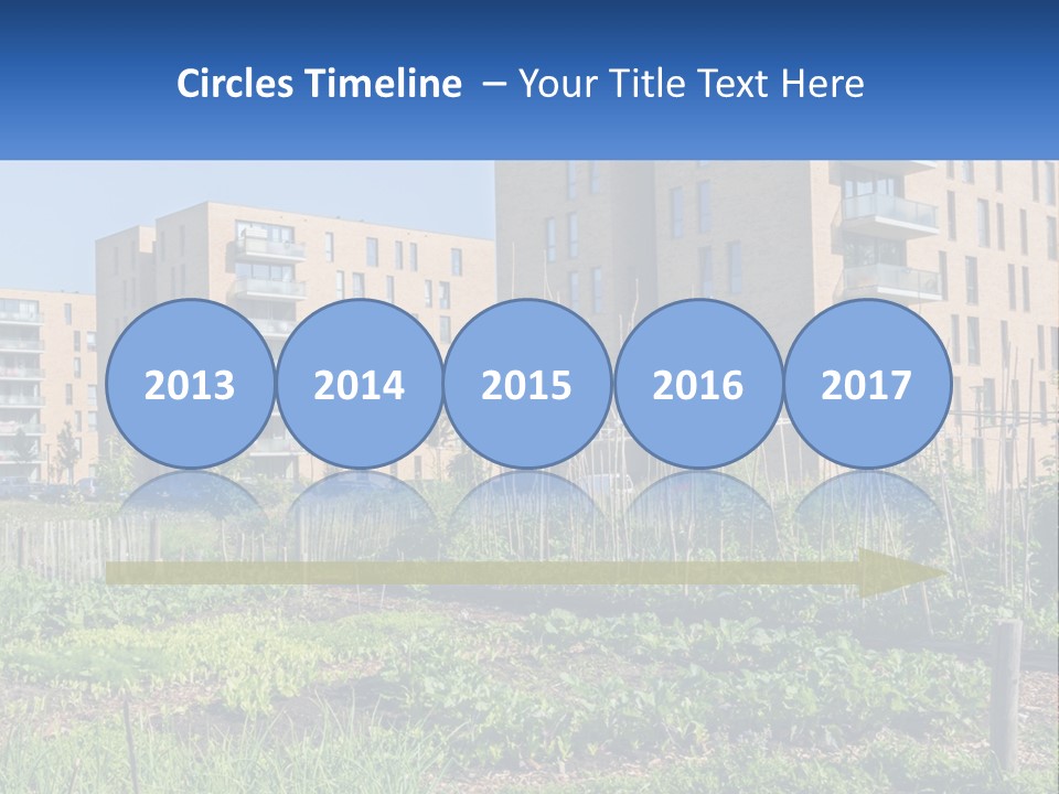 An Urban Garden In Front Of A Building PowerPoint Template