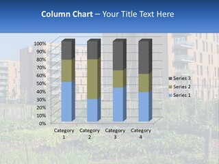 An Urban Garden In Front Of A Building PowerPoint Template