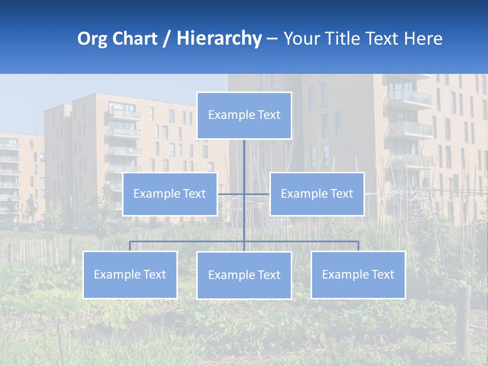 An Urban Garden In Front Of A Building PowerPoint Template