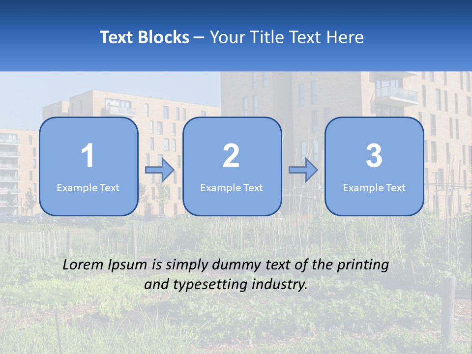 An Urban Garden In Front Of A Building PowerPoint Template