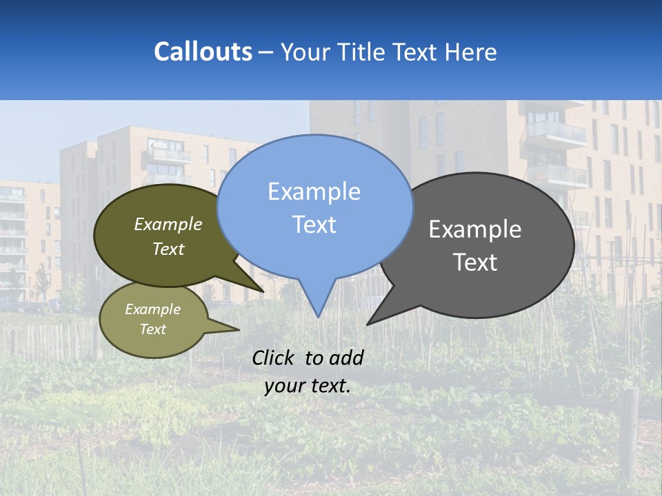 An Urban Garden In Front Of A Building PowerPoint Template