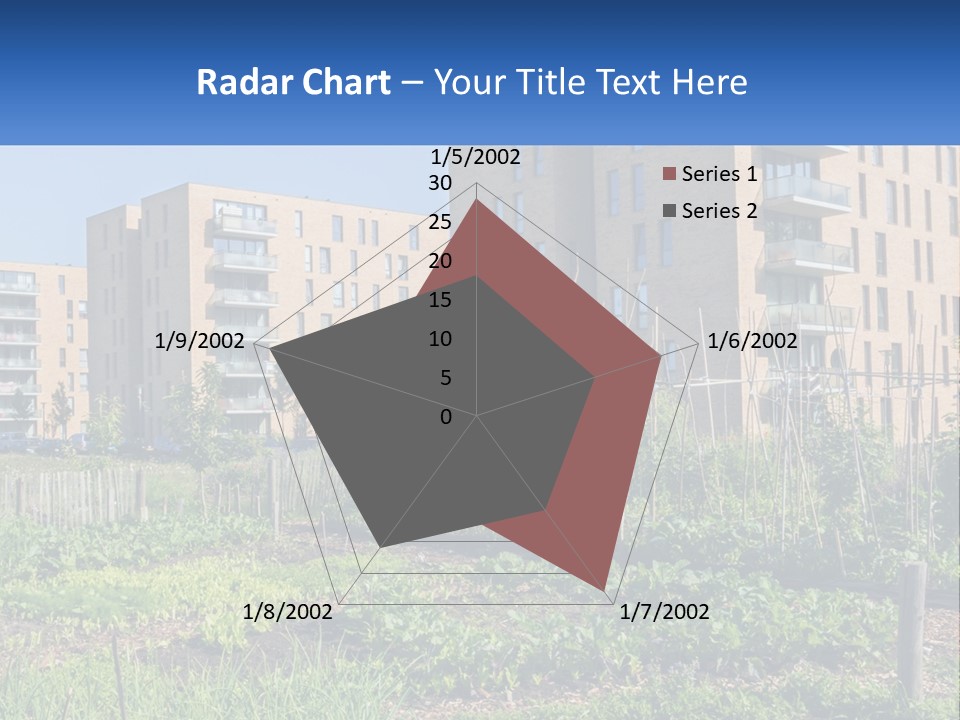 An Urban Garden In Front Of A Building PowerPoint Template