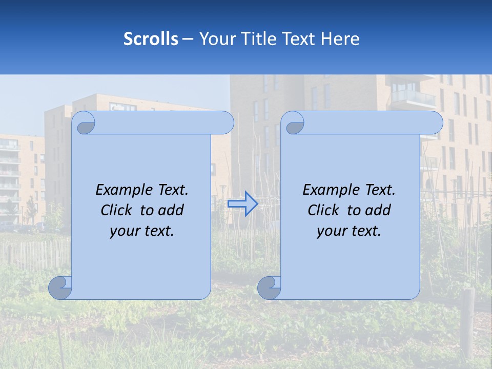 An Urban Garden In Front Of A Building PowerPoint Template