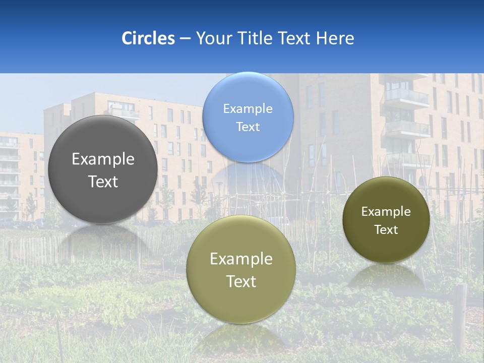An Urban Garden In Front Of A Building PowerPoint Template