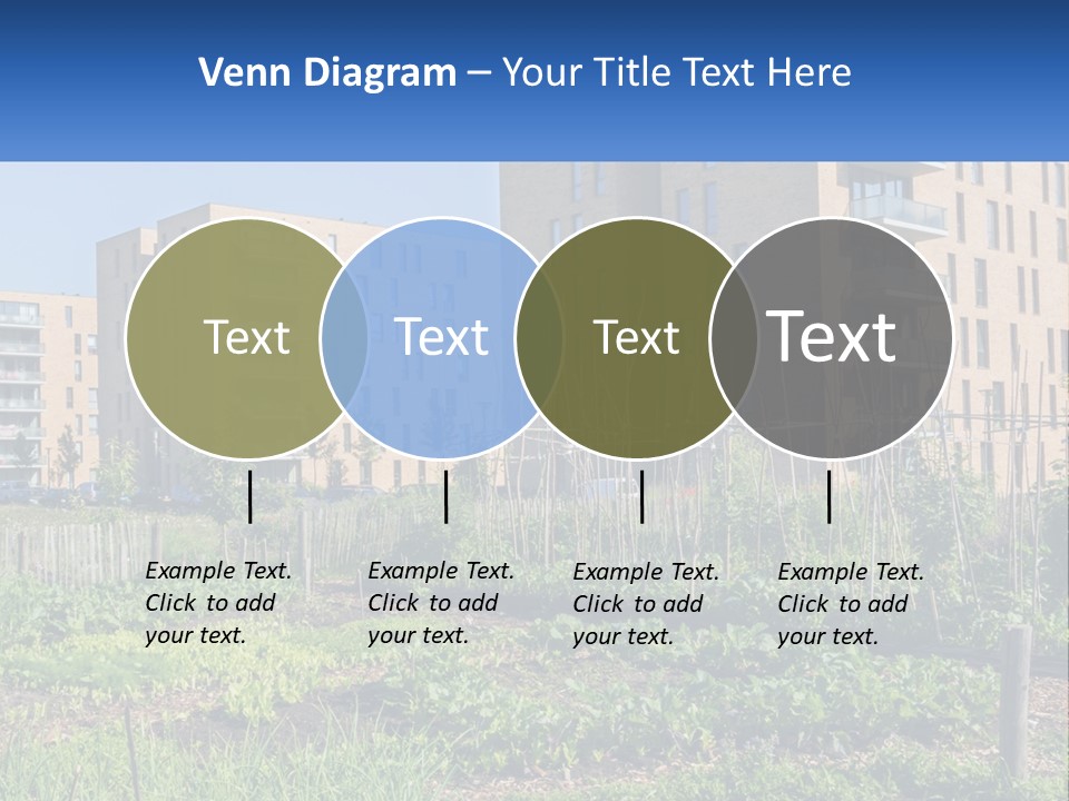 An Urban Garden In Front Of A Building PowerPoint Template