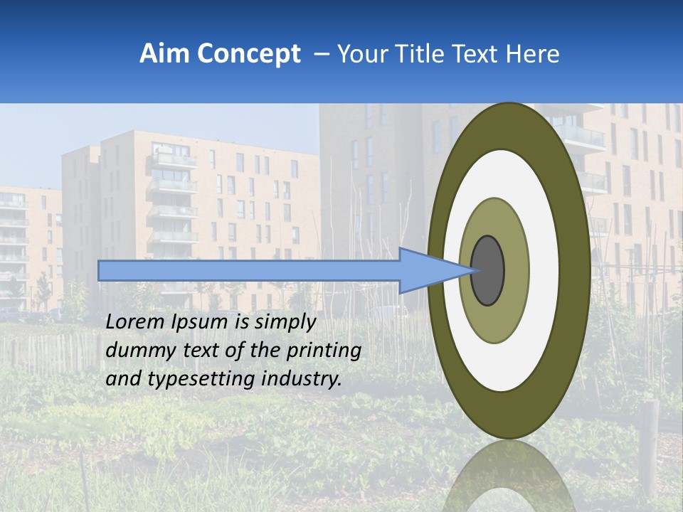 An Urban Garden In Front Of A Building PowerPoint Template